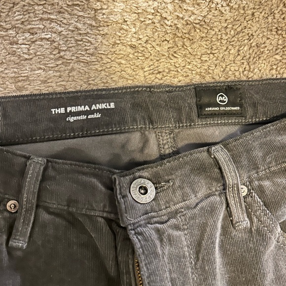 AG Prima Cigarette Ankle Gray Corduroy Pants - Picture 2 of 3